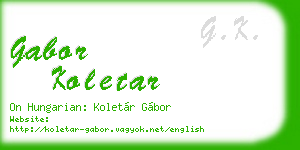 gabor koletar business card