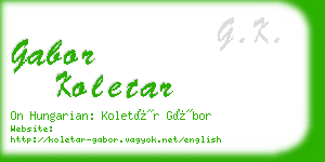 gabor koletar business card
